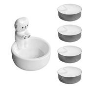 WUFGWBD 1 Piece Kitten Candle Holder, 4 Pieces Round Candles, Creative Cartoon Cat Candle Holder, Cute Resin Candle Holder, Table Decoration