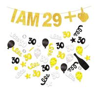 WUFGWBD 1 Piece Of 30Th Birthday Banner, 15G Of 30Th Birthday Confetti, Creative Personalized Banner, Party Confetti, Birthday Party Decoration