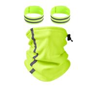 WUFGWBD 1 Piece Of Night Running Scarf, 1 Pair Of Night Running Wristbands, Women'S Tubular Scarf, Men'S Winter Warm Scarf, Cycling Reflective Scarf