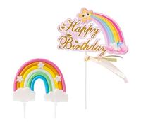 WUFGWBD 1 Piece Rainbow Insert, 1 Piece Happy Birthday Insert, Birthday Cake Topper, Rainbow Decoration For Girls, Birthday Party Cake Decoration
