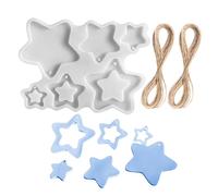 WUFGWBD 1 Piece Star Tag Mold And 2 Rolls Of Twine, Diy Decorative Pendant Mold, Silicone Mold, Plaster Mold, Diy Handicraft Mold