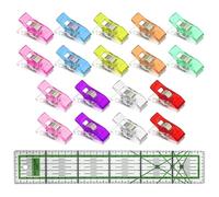 WUFGWBD 1 Plastic Sewing Ruler And 18 Sewing Clamps, Sewing Accessories, Sewing Tools, Sewing Measuring Tools