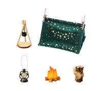 WUFGWBD 1 Tent, 8-Piece Stove Set, 1 Flame, 1 Firewood And 1 Kerosene Lamp, Dollhouse Accessories, Micro-Landscape Decoration