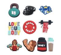 WUFGWBD 10-Piece Multicolor Floral Slipper Shoe Buckles, Gym & Beach Shoe Decoration Accessories