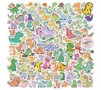 WUFGWBD 100 Multicolor Cartoon Dinosaur Stickers, PVC Material, Suitable for Decorating Notebooks, Water Bottles, Luggage & Hand-Making