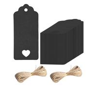 WUFGWBD 100 Pieces Paper Hang Tags And 2 Rolls Of Rope, Diy Blank Hang Tags, Label Hang Tags, Gift Hang Tags, Clothing Tags