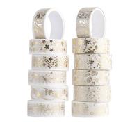 WUFGWBD 12 Rolls Of Bronzing Pattern Tape, Diy Decorative Tape, Creative Tape, Handbook Stickers, Gift Wrapping Stickers