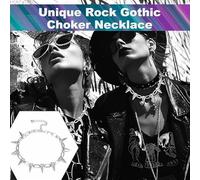 WUFGWBD 2 Mace Necklaces and 2 Punk Bracelets, Old Metal Texture, Personalized Rock Accessories, Suitable for Music Parties, Daily Cool Wear (Silver).