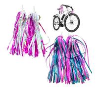 WUFGWBD 2 Pairs Of Bicycle Handlebar Streamers, Children'S Bicycle Decorations, Shiny Bicycle Streamers, Scooter Streamers