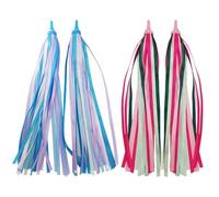 WUFGWBD 2 Pairs Of Bicycle Tassel Streamers, Colorful Handlebar Ribbons, Children'S Bicycle Tassel Ribbons, Scooter Handlebar Streamers, Bicycle Accessories
