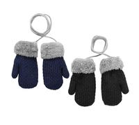WUFGWBD 2 Pairs Of Children'S Gloves, Gloves With Lanyard, Knitted Gloves, Warm Gloves, Winter Cold-Proof Gloves