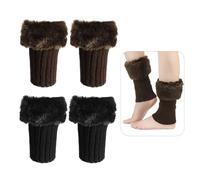 WUFGWBD 2 Pairs Of Knitted Plush Socks, Leg And Foot Warmers, Autumn And Winter Clothing Accessories, Women'S Warm Socks, Simple Socks