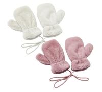 WUFGWBD 2 Pairs Of Plush Gloves, Warm Gloves For Kids, Gloves With Lanyard, Winter Gloves For Girls, Soft And Comfortable Gloves