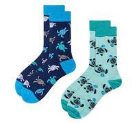 WUFGWBD 2 Pairs Of Turtle Socks, Creative Pattern Mid-Calf Socks, Unisex, Breathable And Comfortable Socks, Fun Socks, Fun Gifts