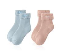 WUFGWBD 2 Pairs Of Women'S Thermal Socks, Cute Plush Socks, Thick Thermal Socks, Mid-Calf Socks, Home Socks, Sleep Socks