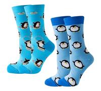 WUFGWBD 2 Pairs Penguin Cotton Socks - Cartoon Animal Mid-Calf Unisex Comfortable and Breathable Funny Cute Design