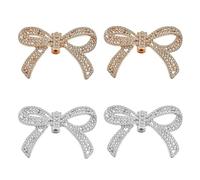 WUFGWBD 2 Pairs Women'S Bow Shoe Clips, Sparkling Shoe Clips, High Heel Bows, Diamond Bow Shoe Clips, Women'S Party Shoe Accessories