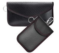 WUFGWBD 2 Pcs Carbon Fiber Car Key Cases, Black, Compatible with Various Vehicles, Model: Cattanxianweicheshibao