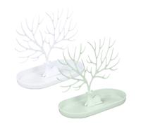 WUFGWBD 2 Piece Jewelry Display Stand With Tray, Plastic Deer Display Stand, Jewelry Storage Stand, Tabletop Vertical Stand