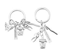 WUFGWBD 2 Pieces Dental Theme Keychains, Dentist Keychains, Gift Keychains, Creative Metal Keychains, Backpack Accessories