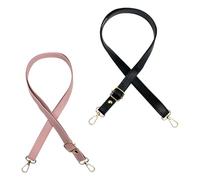 WUFGWBD 2 Pieces Leather Bag Straps, Black Bag Straps, Black Handbag Straps, Leather Bag Straps, Adjustable Shoulder Straps, Handbag Strap Extender