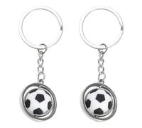 WUFGWBD 2 Pieces Of Football Keychains, Rotatable Pendant Keychain, Bag Charms, Metal Football Keychain, Small Gift For Boys