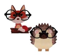 WUFGWBD 2 Pieces Of Fox-Shaped Glasses Frames, Cute Wooden Glasses Frames, Creative Design Glasses Frames, Desktop Decorations, Glasses Display Stands