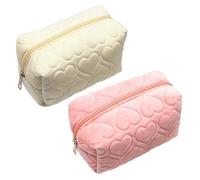 WUFGWBD 2 Pieces of Love Pattern Pencil Bags, Cute Storage Bags, Simple Storage Bags, Girls’ Pencil Bags, Cosmetics Storage Bags