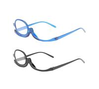 WUFGWBD 2 Pieces Of Makeup Reading Glasses, Makeup Aids, Flip-Up Glasses, Portable Makeup Glasses, Reading Magnifying Glasses