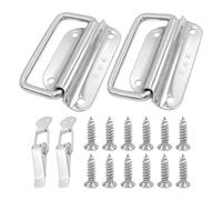 WUFGWBD 2 Pieces of Stainless Steel Handles, 2 Pieces of Locks, 12 Screws, Tool Handles, Metal Handles, Cabinet Door Drawer Handles, Hardware Tools