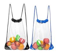 WUFGWBD 2 Pieces Of Transparent Drawstring Bags, Waterproof Drawstring Backpack, Foldable Backpack, Portable Storage Bag, Large Capacity Storage Bag