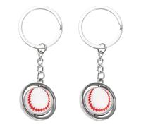 WUFGWBD 2 Pieces Rotating Baseball Keychains, Brown, Sports, Baseball Lovers