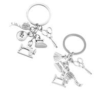 WUFGWBD 2 Pieces Sewing Theme Keychains, Creative Design Keychains, Sewing Enthusiasts Keychains, Gift Keychains
