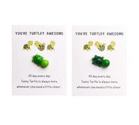 WUFGWBD 2 Pieces Small Turtle Decorations With Cards, Friendship Gifts, Cute Mini Decorations, Creative Decorations