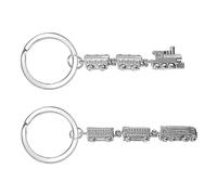 WUFGWBD 2 Pieces Train Shape Keychains, Creative Design Keychains, Metal Keychains, Gift Keychains