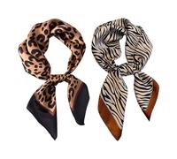 WUFGWBD 2 Pieces Women’S Hair Scarf, Leopard & Zebra Print, Fashionable Neck Scarf & Headband