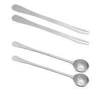 WUFGWBD 2 Sets of 4 Pieces Stainless Steel Modern Olive Forks and Spoons, Kitchen Flatware