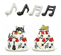 WUFGWBD 2 Sets Of Music Inserts, 4 Pieces Of Note Balloons, Music Theme Decorations, Musical Violin Inserts, Birthday Party Cake Decorations