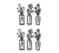 WUFGWBD 2 Sets Of Small Black Vase Wall Stickers, Self-Adhesive And Easy To Paste, Simple Home Decoration Stickers, Suitable For Wall Beautification, Background Wall Decoration, Interior Layout.