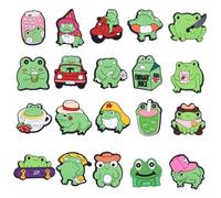 WUFGWBD 20 Pieces Of Frog Theme Shoe Decorations, Cute Shoe Decorations, Creative Shoe Decorations, Pvc Cartoon Shoe Decorations, Shoe Decoration Accessories