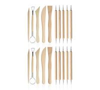 WUFGWBD 20 Pieces Of Wooden Soft Clay Sculpture Set, Handmade Pottery Sculpture Tools, Special For Diy Art Carving, Suitable For Beginners.