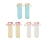 WUFGWBD 3 Pairs Of Cute Cartoon Socks, Fun Magnetic Socks, Friendship Socks, Gift Socks, Soft And Comfortable Mid-Calf Socks