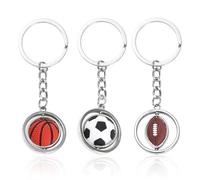 WUFGWBD 3 Pieces Metal Ball Keychains, Creative Keychains, Fan Keychains, Gift Keychains, Sports Element Keychains