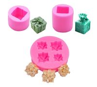 WUFGWBD 3 Pieces Of Gift Box Molds, Glue Molds, Creative Candle Molds, Silicone Molds, Ornament Making Molds, Baking Molds