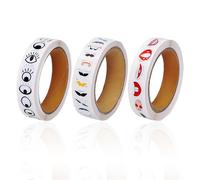 WUFGWBD 3 Rolls Self-Adhesive Stickers, Eye, Mouth, Beard, Multicolor, 17M*2Cm, 1000 Pieces Each