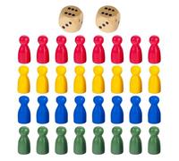 WUFGWBD 32 Chess Pieces And 2 Dice, Wooden Toys, Board Game Accessories, Throwing Game, Interactive Toys For The Home