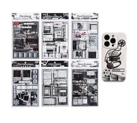 WUFGWBD 36 Movie Element Stickers, Waterproof Decorative Stickers, Scrapbook Stickers, Retro Stickers, Diary Accessories