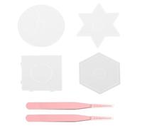 WUFGWBD 4 Pieces Of Bean Boards And 2 Pieces Of Stainless Steel Tweezers, Transparent Plastic Templates, Diy Handmade Accessories, Creative Handmade Toys For Children