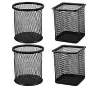 WUFGWBD 4 Pieces Of Iron Mesh Pen Holders, Metal Mesh Pen Holders, Office And Study Supplies, Desktop Storage, Stationery Storage Tools