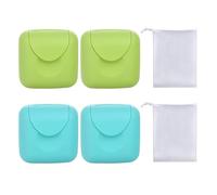 WUFGWBD 4 Pieces Soap Dish And 2 Pieces Bubble Bag, Waterproof And Leakproof, Portable, Travel, Square, Bubble Net